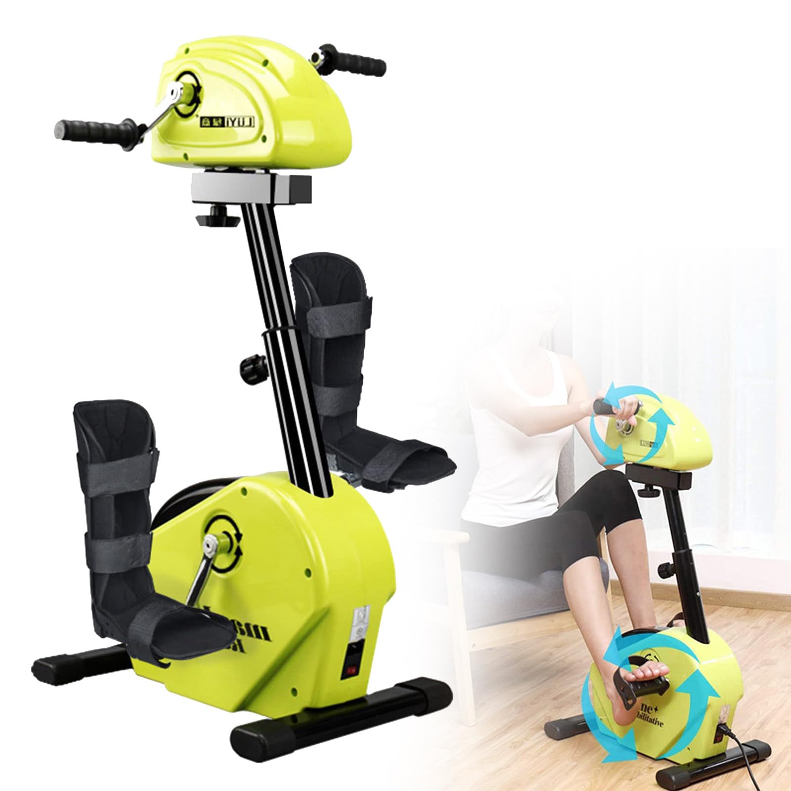 Elektryczny przyrząd do ćwiczeń pedałów dla seniorów, rower rehabilitacyjny dla osób starszych Pedał cichy odchudzanie nóg Fitness Stepper 10 Regulacja oporu przekładni