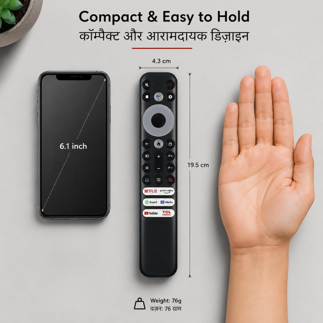 TCL TV Remote Replacement for TCL Smart TV (32/43/55 Inch LED TV) | Compatible with TCL Android & 4K UHD TVs | No Pairing Required | Model 902V — Amazon image 9