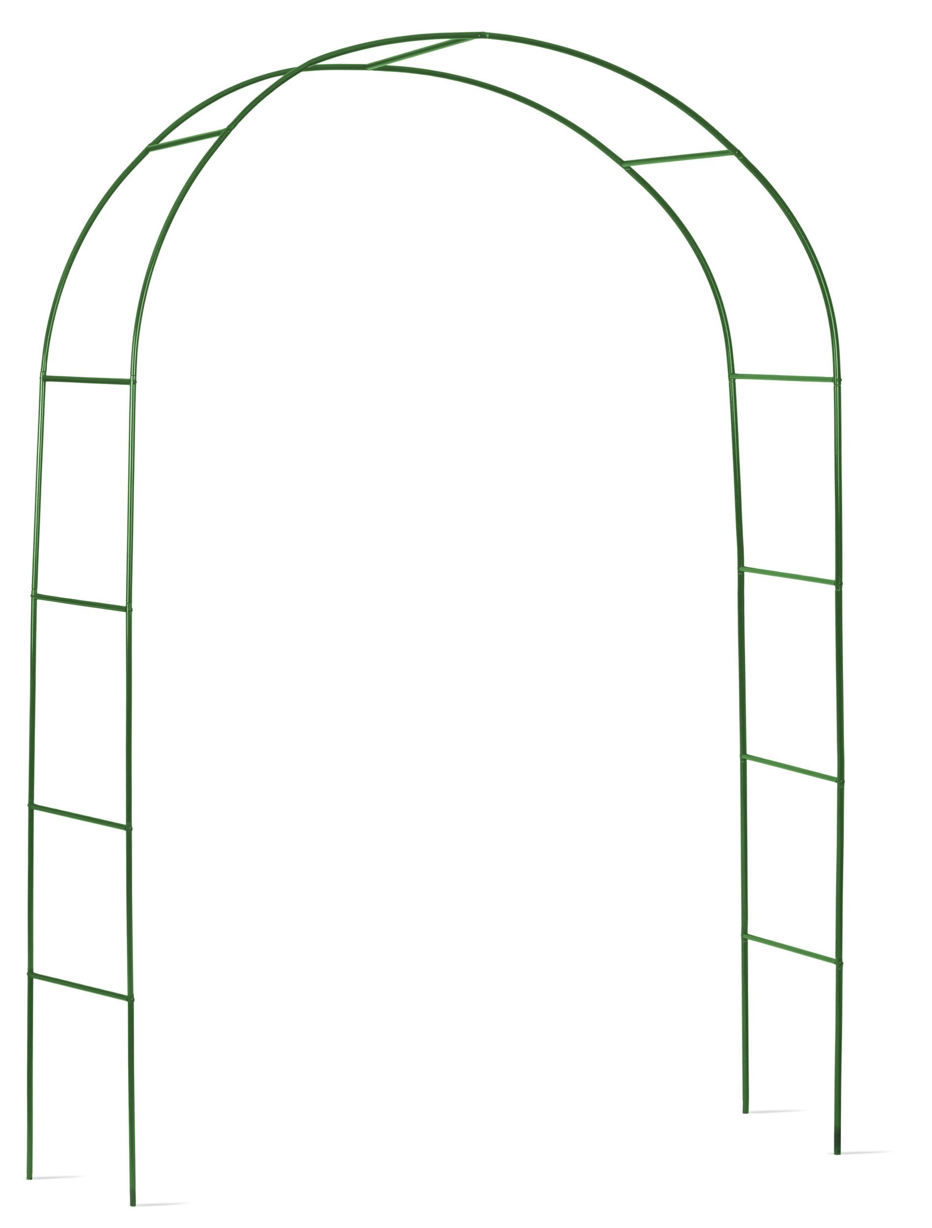 Łuk Ogrodowy Do Roślin Pnących Pergola Ogrodowa Metalowa Łuk Różany 4 Kotwy Mocujące 240x140 cm Ciemnozielony
