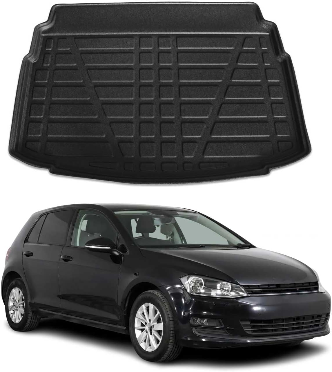 OMAC Cargo Mats Liner for VW Golf Mk7 2015-2021 Lower Black All-Weather TPE