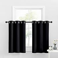 Vista 209 de NICETOWN - Cortinas opacas graduadas para ventanas pequeñas del baño, cortinas de privacidad de 30 pulgadas de largo para mini lavandería y cocina