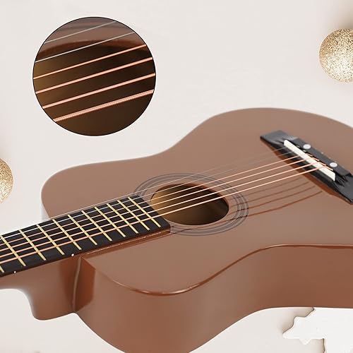 Miniatura 4 de Guitarra infantil de viento fuerte para principiantes, guitarra acústica para niños, cuerdas de acero de 30 pulgadas, guitarra de madera para niños,