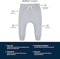 Vista 5 de Gerber Paquete de 3 pantalones deportivos para bebés y niños pequeños