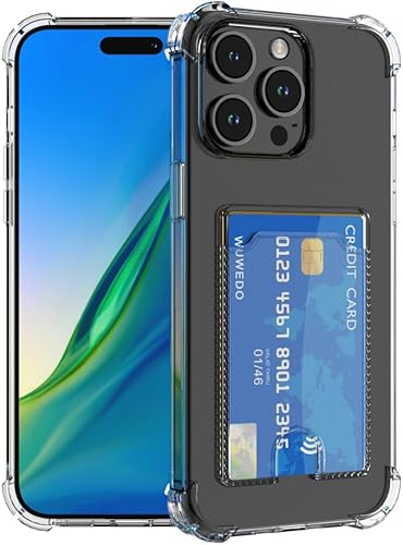 Miniatura 22 de Funda transparente para tarjeta para iPhone 13 Pro Max, funda protectora a prueba de golpes TPU delgada con tarjetero