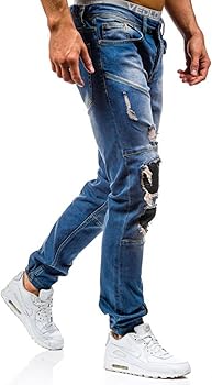 Buy Men Cotton Jeans Broken Hole Worn Out Fashion Casual Long