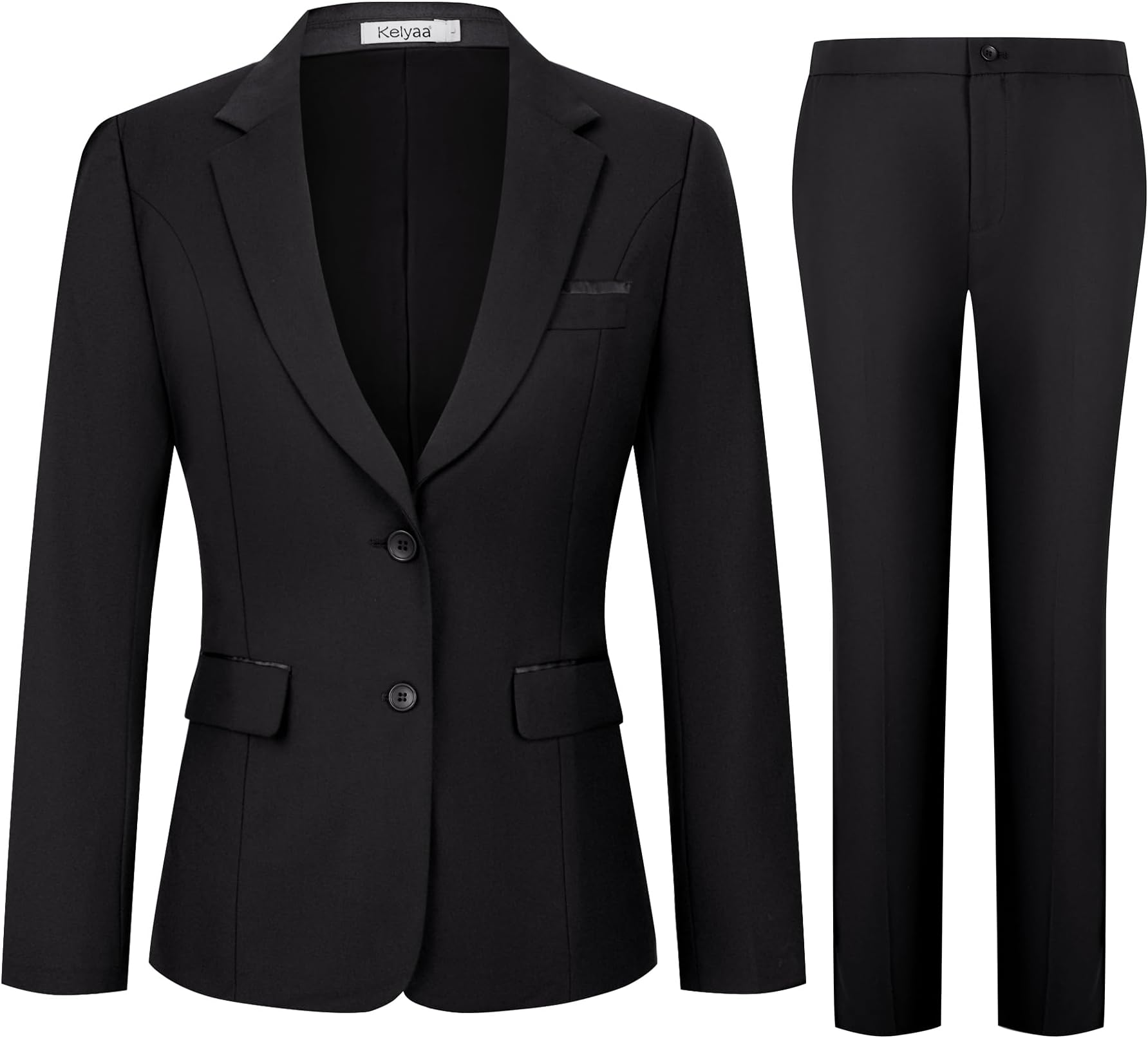 KelyaaWomen's 2 Piece Suit Lady 2 Button Business Work Office Slim Fit Blazer Jacket Pants Set