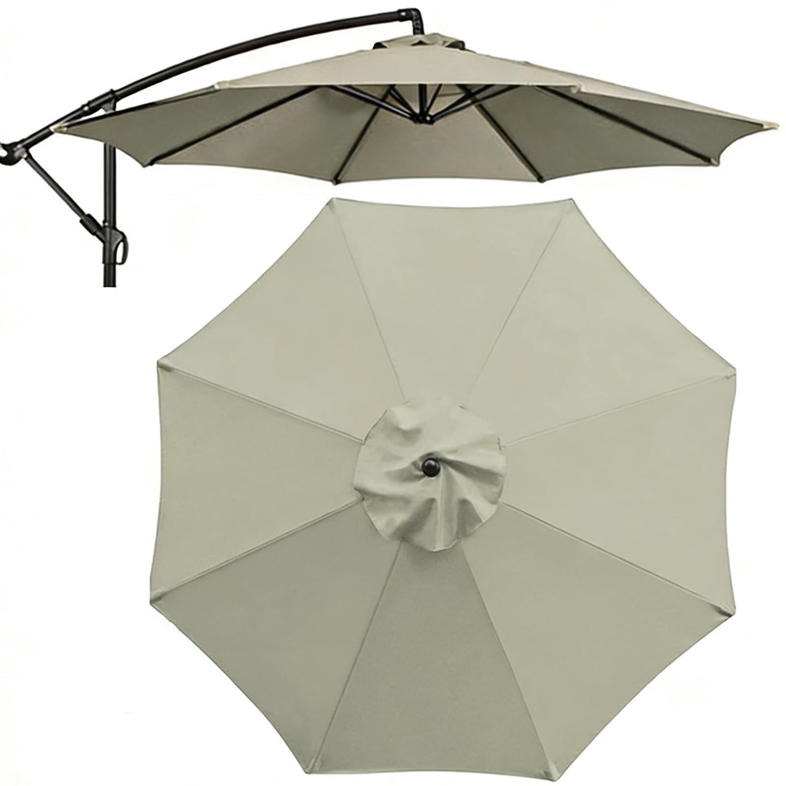 Toile de parasol déporté de rechange 3.5m bronze haut de gamme anti-UV 8 pans