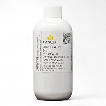 Strudel & Spice Fragrance Oil 8oz Bottle | Candle Making, Soap Making, Room Sprays, Bath Bombs, Lotion, Car Fresheners, Wax Melts | Candeo Candle Supply | Phthalate Free & Prop 65 Compliant