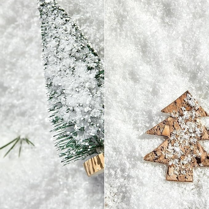 20oz Artificial Snow Decoration, Fake Snow for Christmas & Winter Holidays Party Decor, Christmas Tree White Display