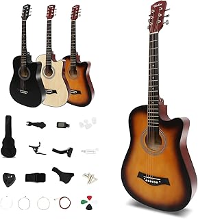 アコースティックギター 17点セット 初心者入門セット 練習ギター 初心者 ソフトケース付き アコギ guitar 艶消サンセットレッド