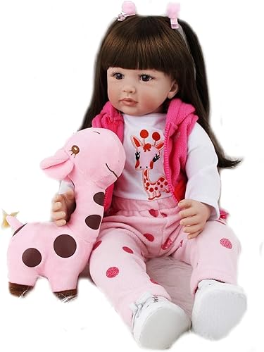 Miniatura 4 de SYP 24 pulgadas 23.6 in Reborn Baby Doll Girl Soft Vinyl Silicona realista Bebé Recién Nacido Muñeca Reborn Bebés Regalo de Cumpleaños de Navidad