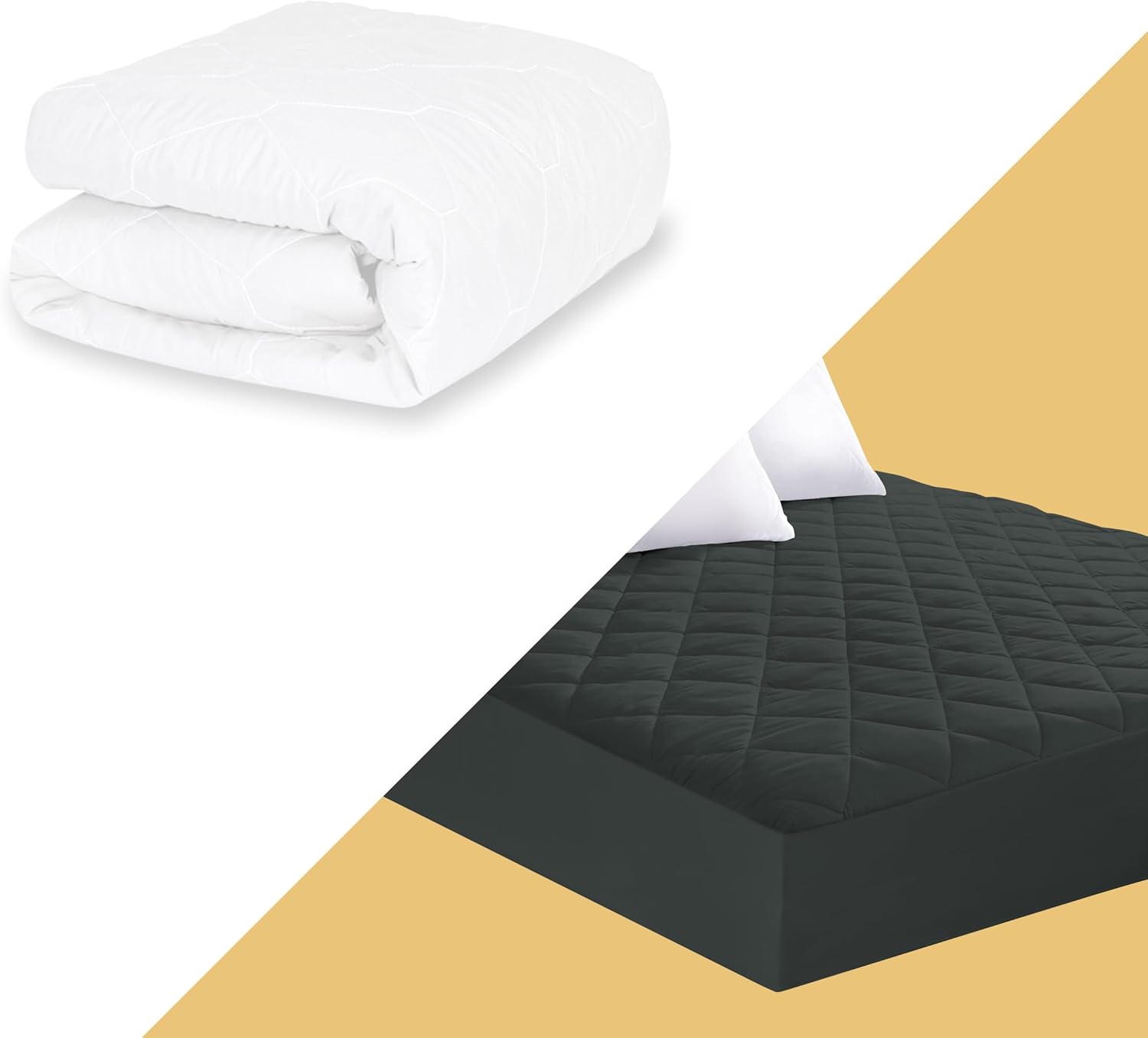Bundle Safe and Sound Waterproof Mattress Pad + Waterproof Grey Quilted Mattress Pad