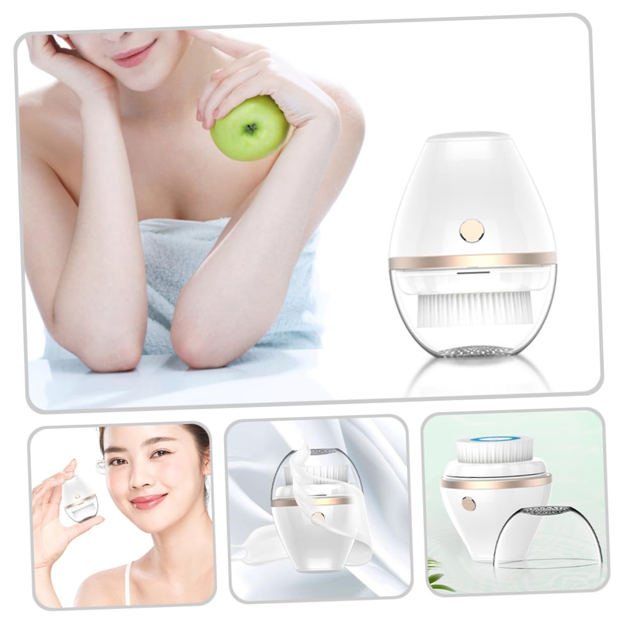 Cepillo Limpiador Facial Eléctrico Recargable para Mujeres y Niñas Depurador Portátil para Limpieza Cutis Profunda Instrumento Duradero y Ligero para Cuidado Diario