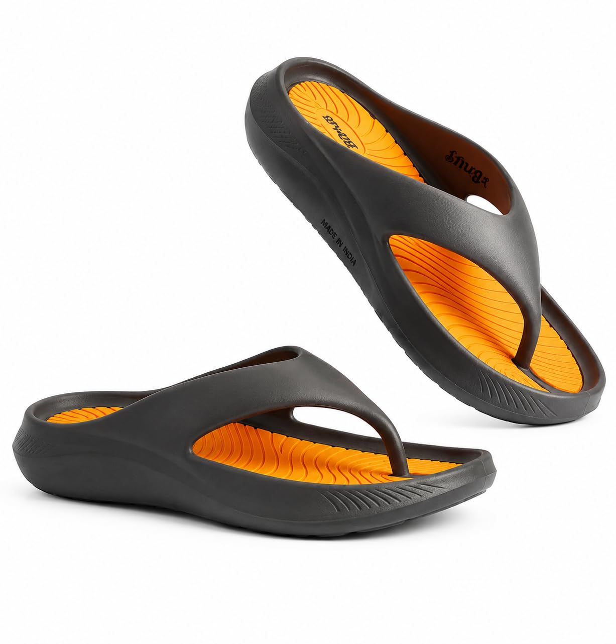 Men's Flip Flops | EVA Lightweight Slippers | Soft Cushioned Waterproof Anti-Skid Slip-On Thong Sandals for Home, Beach, Pool, Bathroom & Daily Wear | Black/Red-image-13
