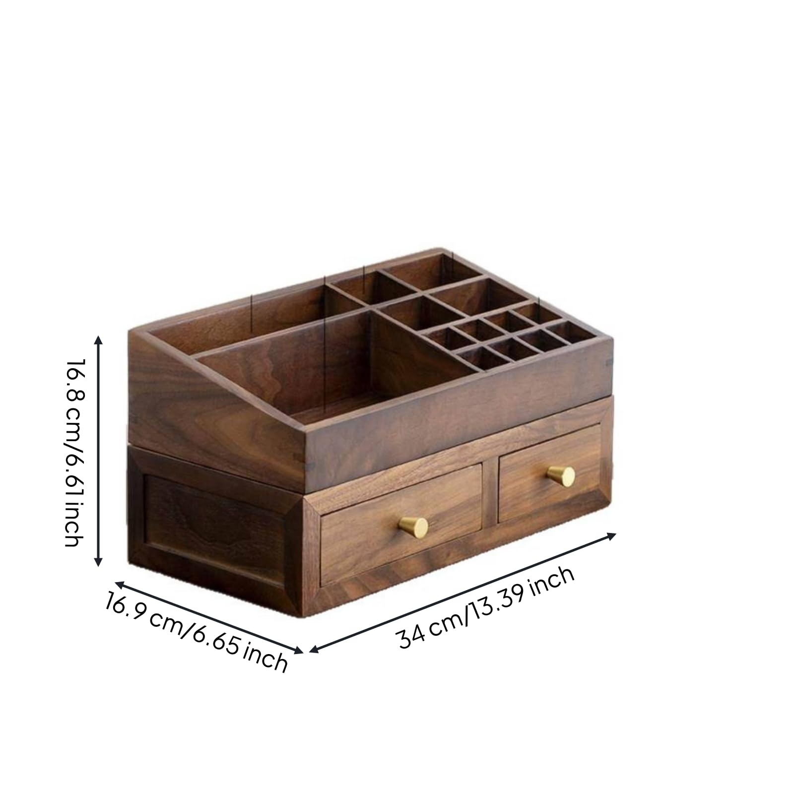 Armario de Cosméticos Organizador Caja Tocador Cajón Madera Latón con Compartimentos y Diseño Compacto Adecuado para Dormitorio Tocador Oficina