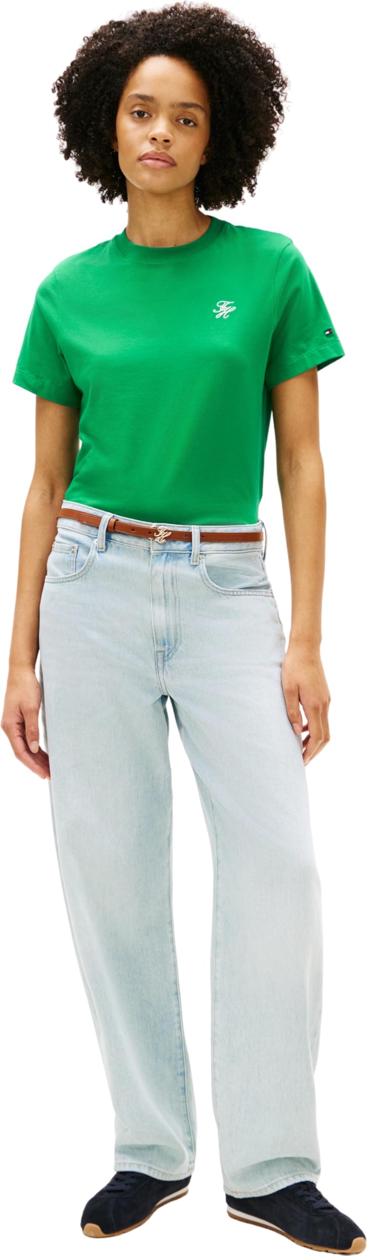 Tommy Hilfiger Th Script Reg C-NK SS Tee Ww0ww47809 T-Shirt S/S Femme (Lot de 1)