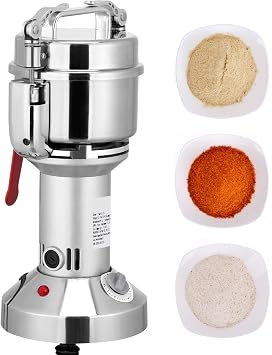 Grain Mill 300G Commercial Grinder Electric Grain Mill Grinder High Speed 1300W Stainless Steel Grinder Mill for Wheat Corn Rice s Coffee Beans