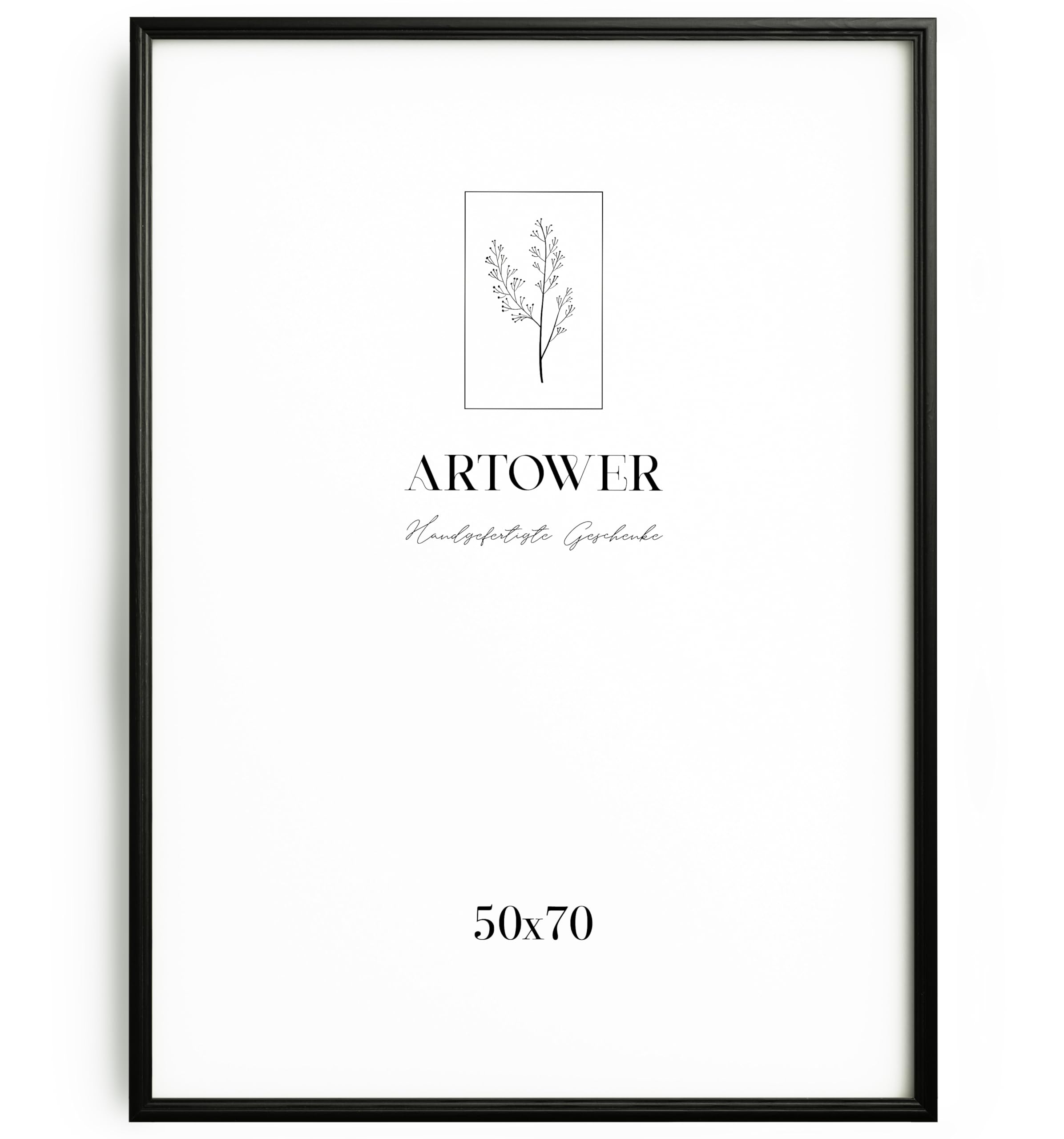 artower® Vintage Cadre Photo Bois Noir 50x70cm | Cadre 50 x 70 cm Mural pour Salon Chambre et Intérieur | Grand Tableau 50x70 | Cadre Décoration pour Dessin Diplôme et Affiche 50 x 70