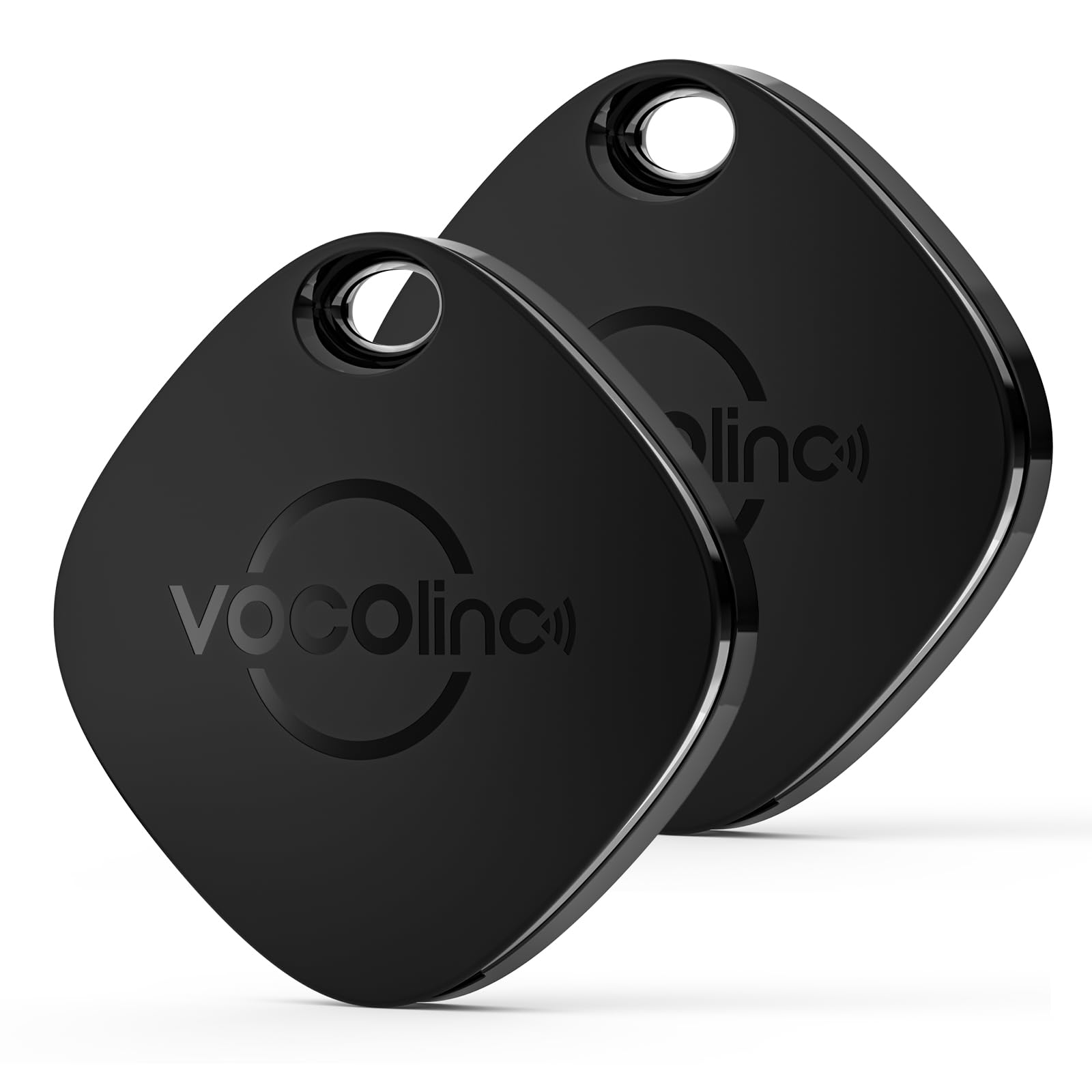 VOCOlinc Air Tag Tracker 2 Pezzi, Bluetooth Localizzatore Chiavi Compatibile con Apple Dov’è App, Trova Oggetti per Portafogli Valigie Bagagli, Batteria Sostituibile