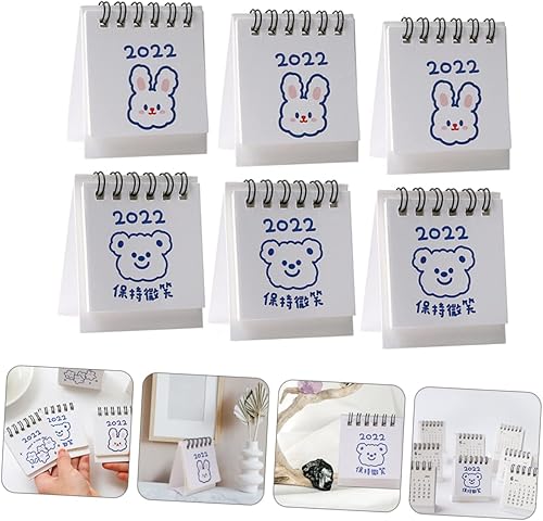 Miniatura 4 de LALAFINA 18 Pcs 2022 Calendar Calentador Stand up Calendar 2022 Desk Flip Calendar Desk Pad Calendar Standing Flip Calendarios De Adviento Stendig