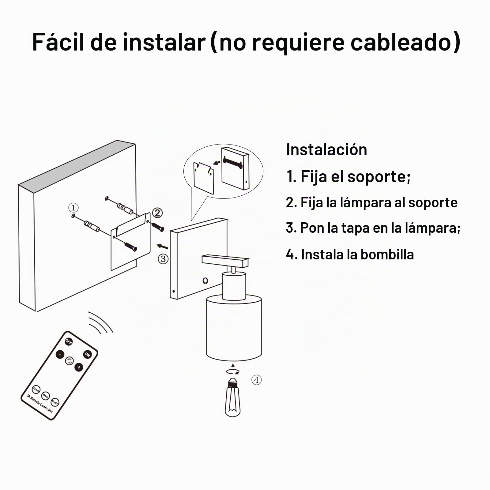 Klighten 6000mAh Lámpara de pared a pilas,2PCS Lámpara de pared LED con mando a distancia y control táctil,Aplique de batería,Aplique de Pared interior Con bombilla 3000K blanco cálido(Oro)