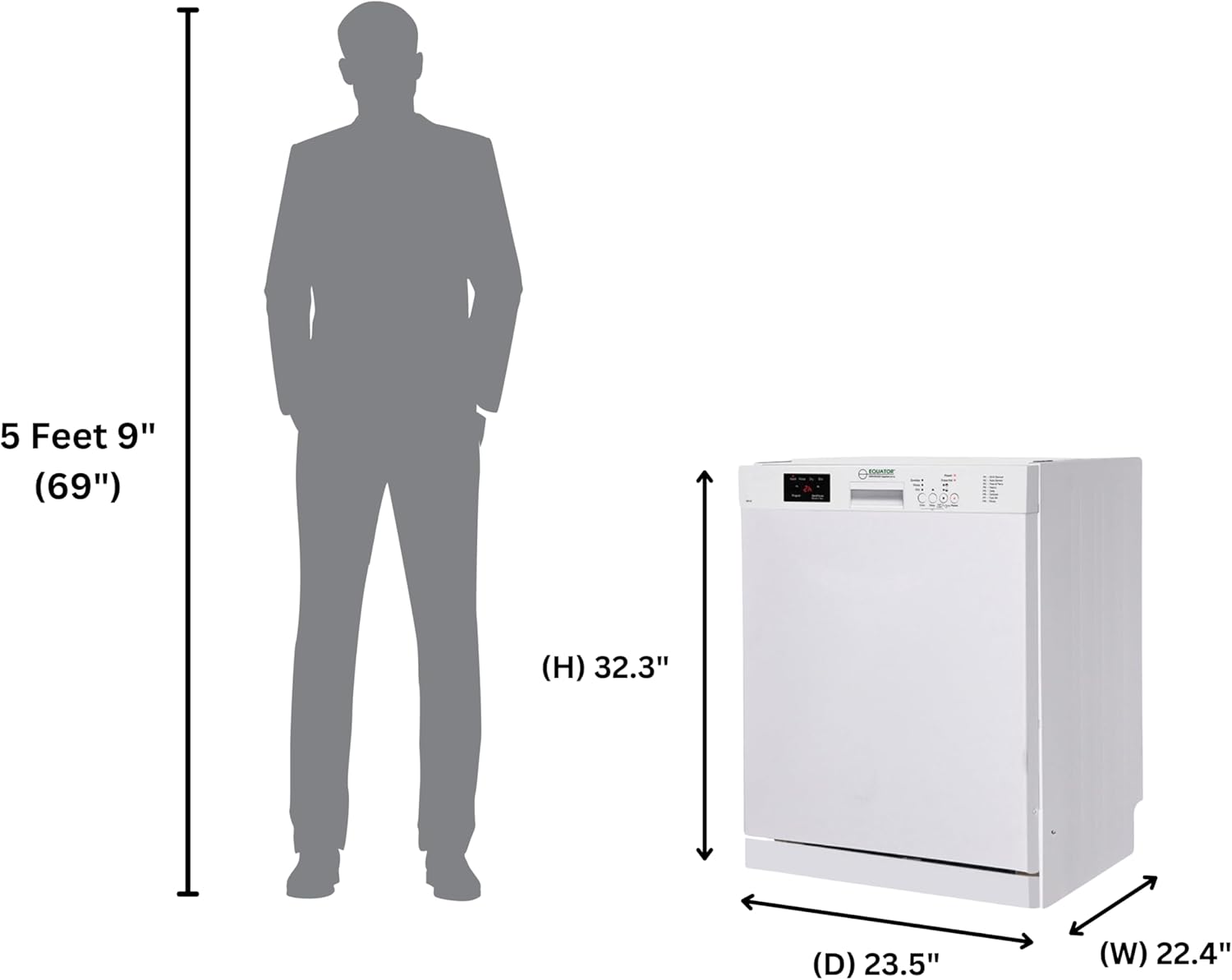 Equator 24 in Dishwasher 14 place+Wine Rack 3.4g QUIET 51 dB 110V E-Star ADA in White image 6 of 9 B09J55Y2PX