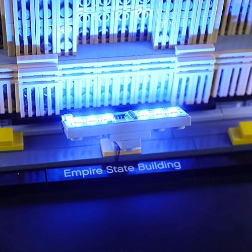 Miniatura 5 de Briksmax Kit de iluminación LED para arquitectura Empire State Building - Compatible con el modelo de bloques de construcción Lego 21046 - No