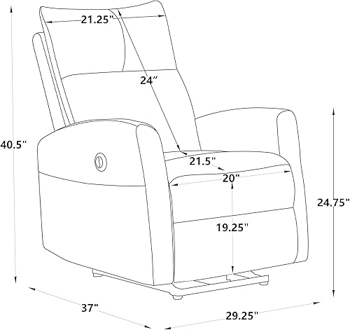 Miniatura 6 de nycsuoani Sillas reclinables para sala de estar reclinables manuales con amortiguación en forma de onda y tela acogedora con diseño reclinable