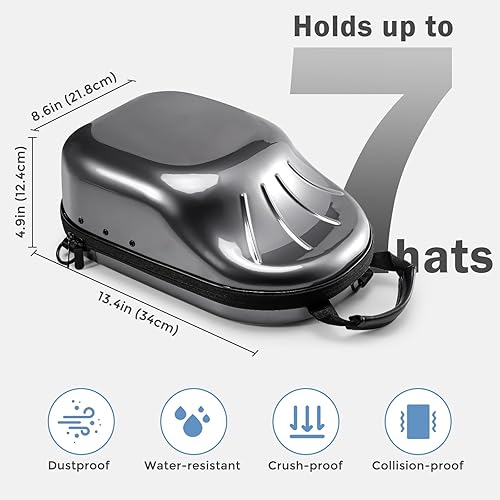 Miniatura 10 de ProCase Estuche rígido de viaje para sombreros, bolsa de almacenamiento para 7-8 gorras de béisbol, organizador de sombreros con correa ajustable