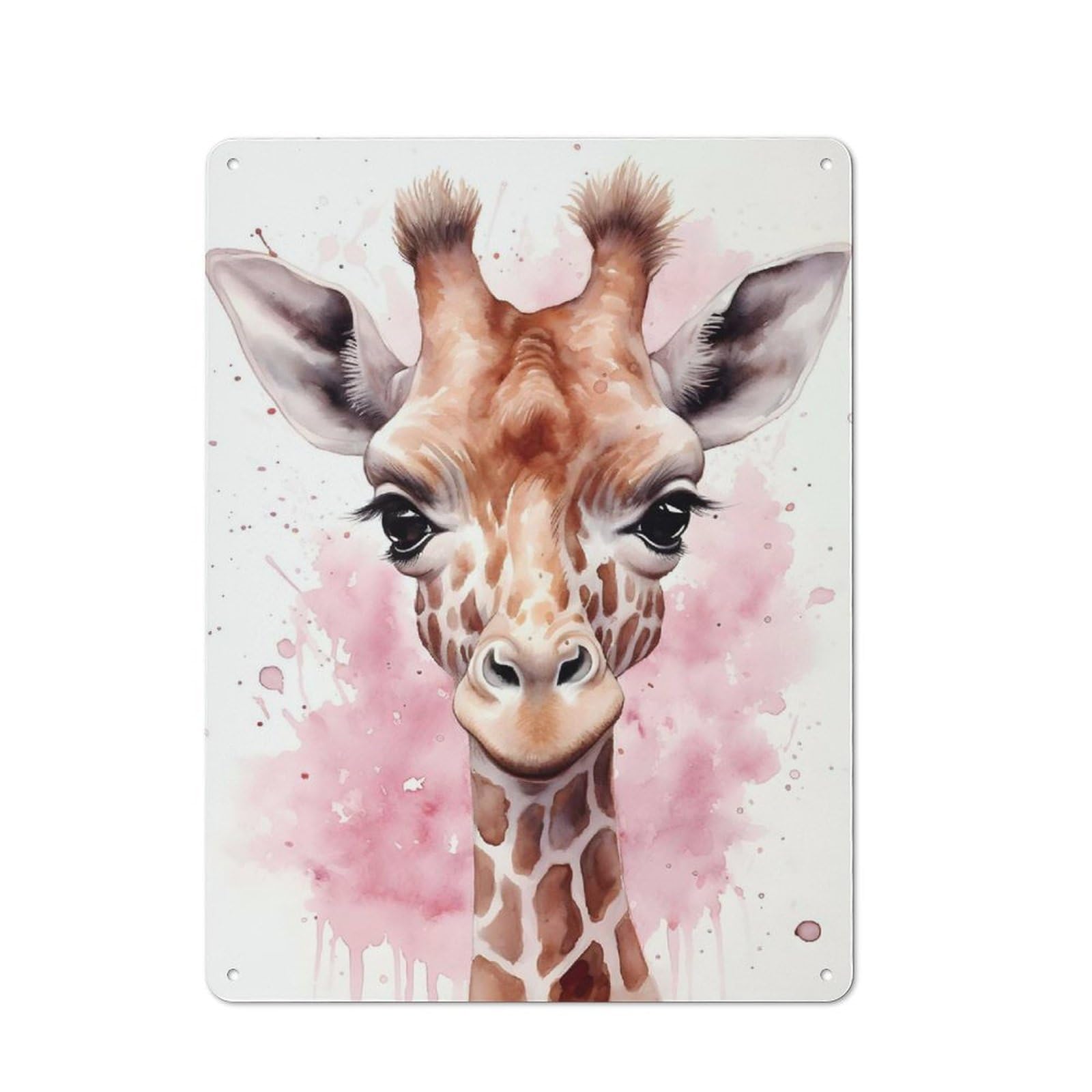 Baby Giraffe Portrait Vintage Metal Sign 40x30cm for Living Room Wall, Gift for Home Wall Decor Collectors during The Christmas Season