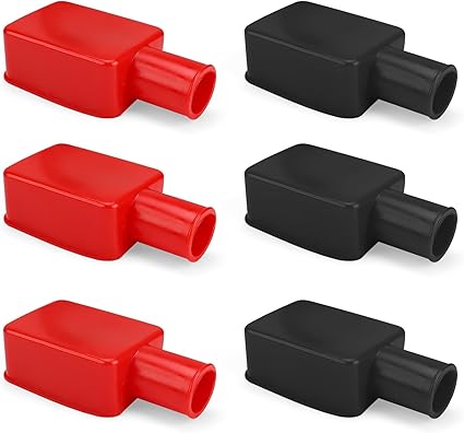Lot De 6 Capuchons De Protection Pour Bornes De Batterie Voiture - En Caoutchouc Souple, Rouge Et Noir, Pour éviter Les Courts-circuits, Pour Voitures, Motos, Camping-cars