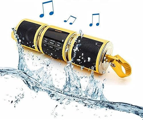 MASO Altavoces estéreo inalámbricos Bluetooth impermeables para motocicleta, montaje en manillar, reproductor de música MP3, sistema amplificador de