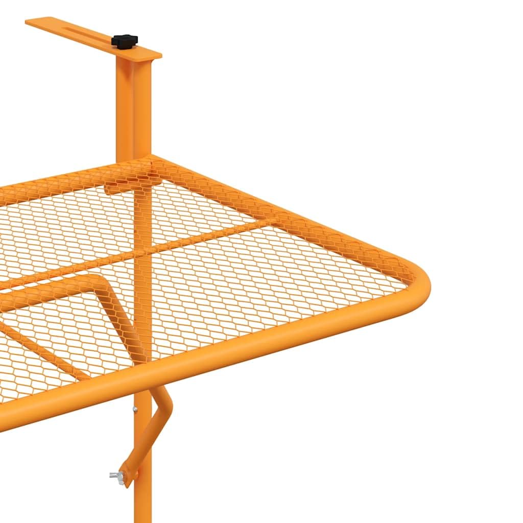 vidaXL Balkontisch Klappbar Balkonhängetisch Hängetisch Klapptisch Gartentisch Tisch Balkon Beistelltisch Balkonklapptisch Gelb 60x40cm Stahl