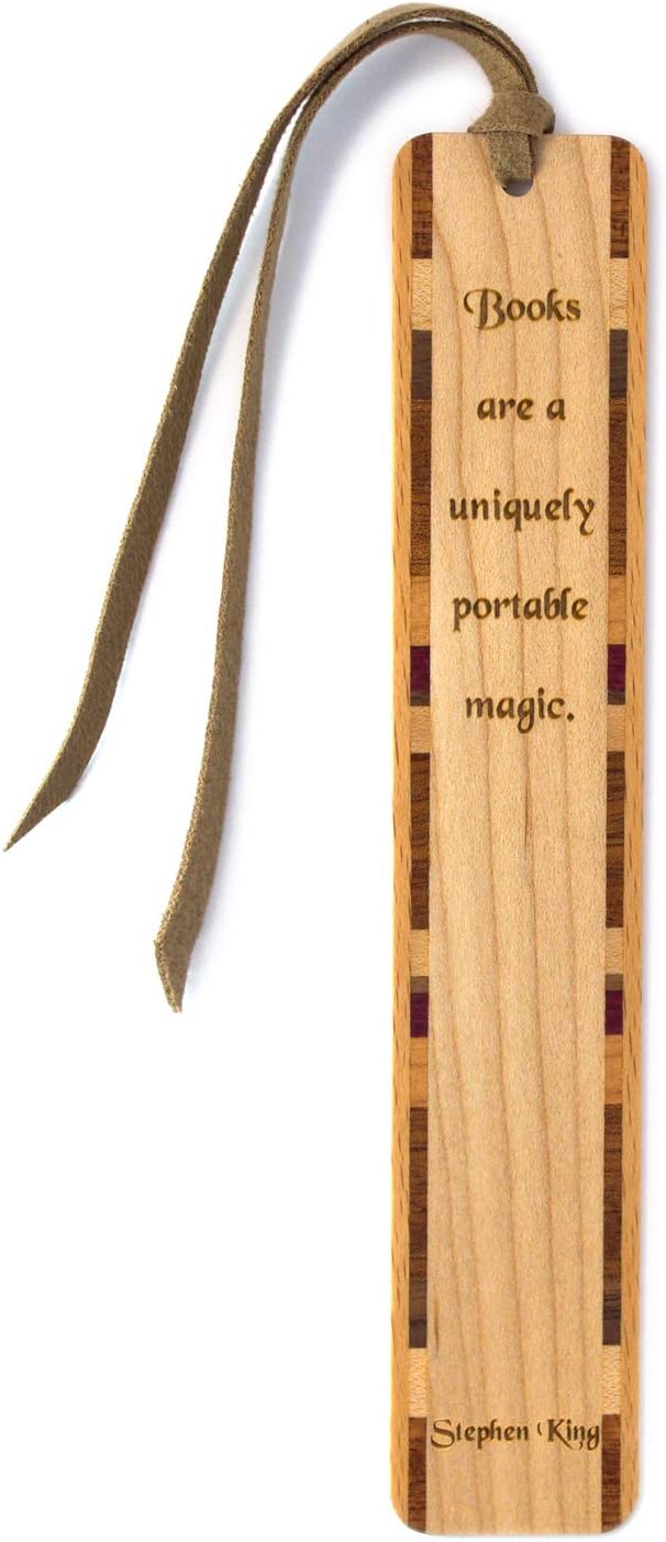 Stephen King Books Quote, Engraved Wooden Bookmark - Made in USA - Also Available with Personalization