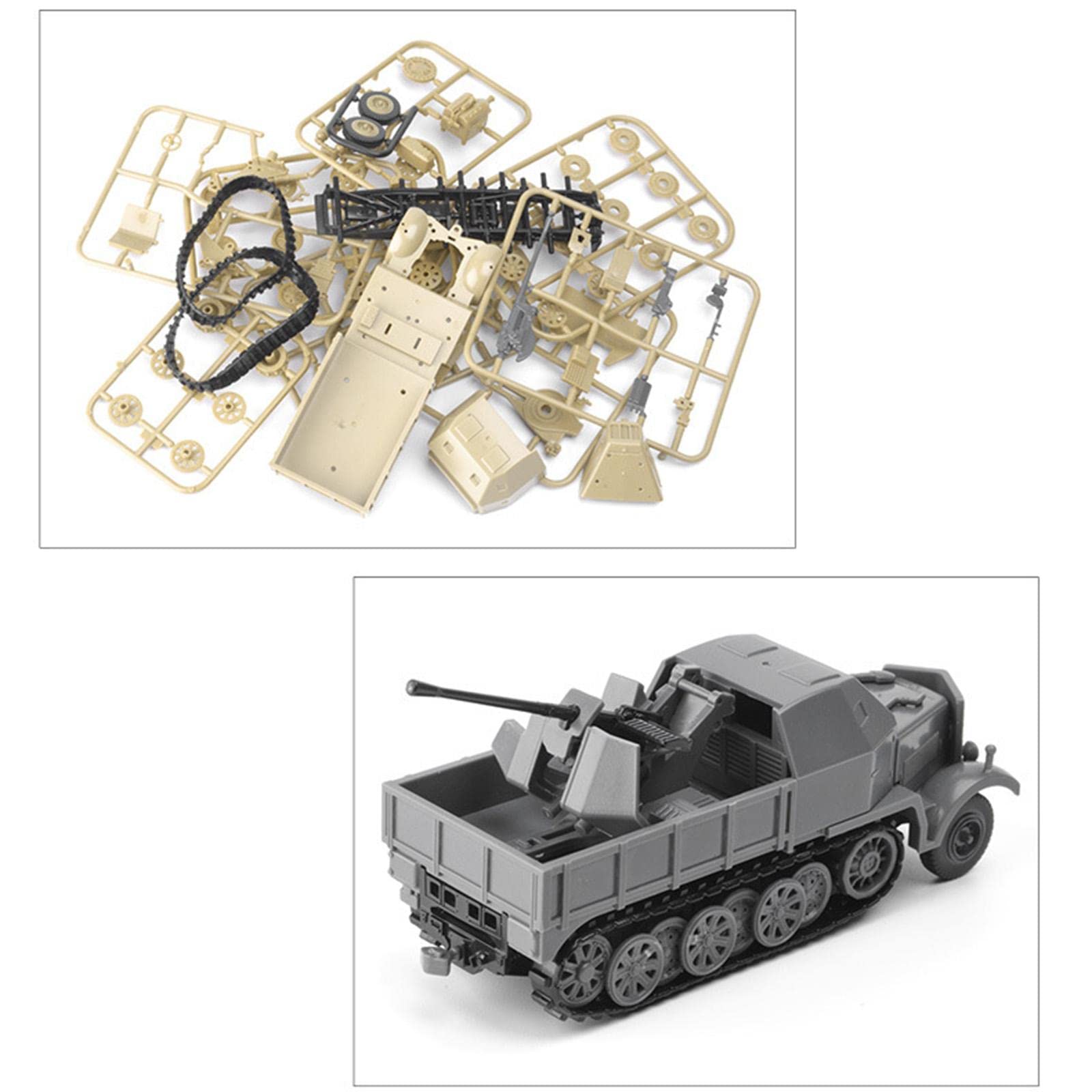 Lot de 2 Véhicules Blindés Semi-chenillés à L'échelle 1/72, à Assembler Soi-même en 4D.