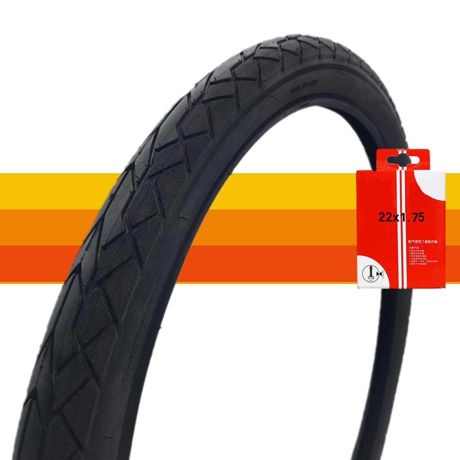 22x1.95 Opona Rowerowa z Ochroną Przeciw Przekłuciom, Wzmocnioną Ścianką Boczną i Niskim Oporem Toczenia, do Jazdy Miejskiej, Górskiej i E-Bike(TIRE AND TUBE)