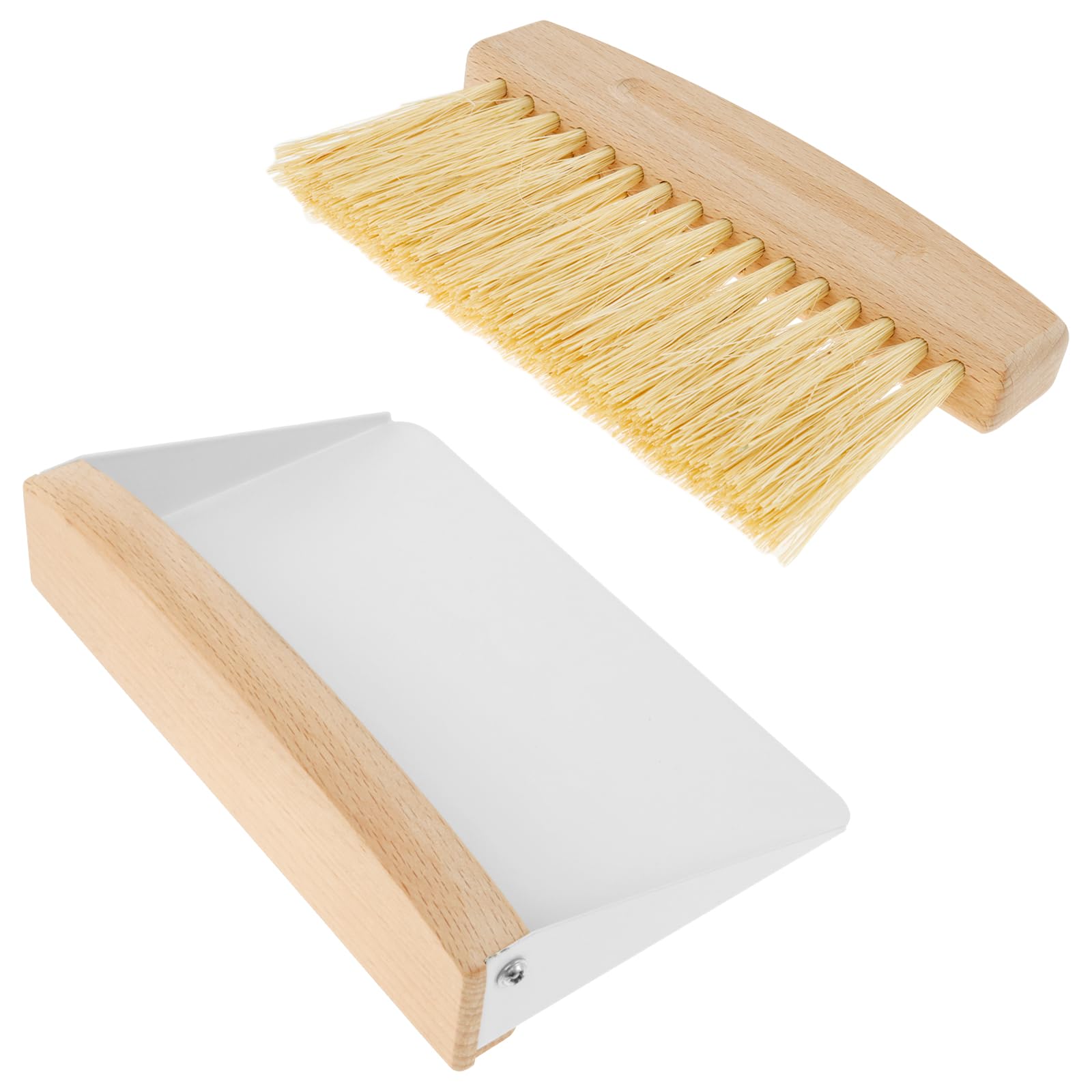 Wooden Table Brush And Pan Set – Natural Dustpan And Brush For Crumbs, Handmade Beech Wood Kitchen Cleaner, Rustic Home Gift - View #6