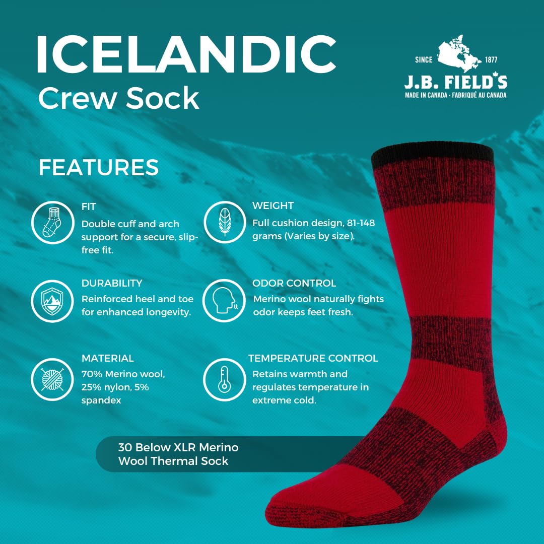 Winter Sock- J.B. Field's -30 Below XLR Sock 13-16 Shoe