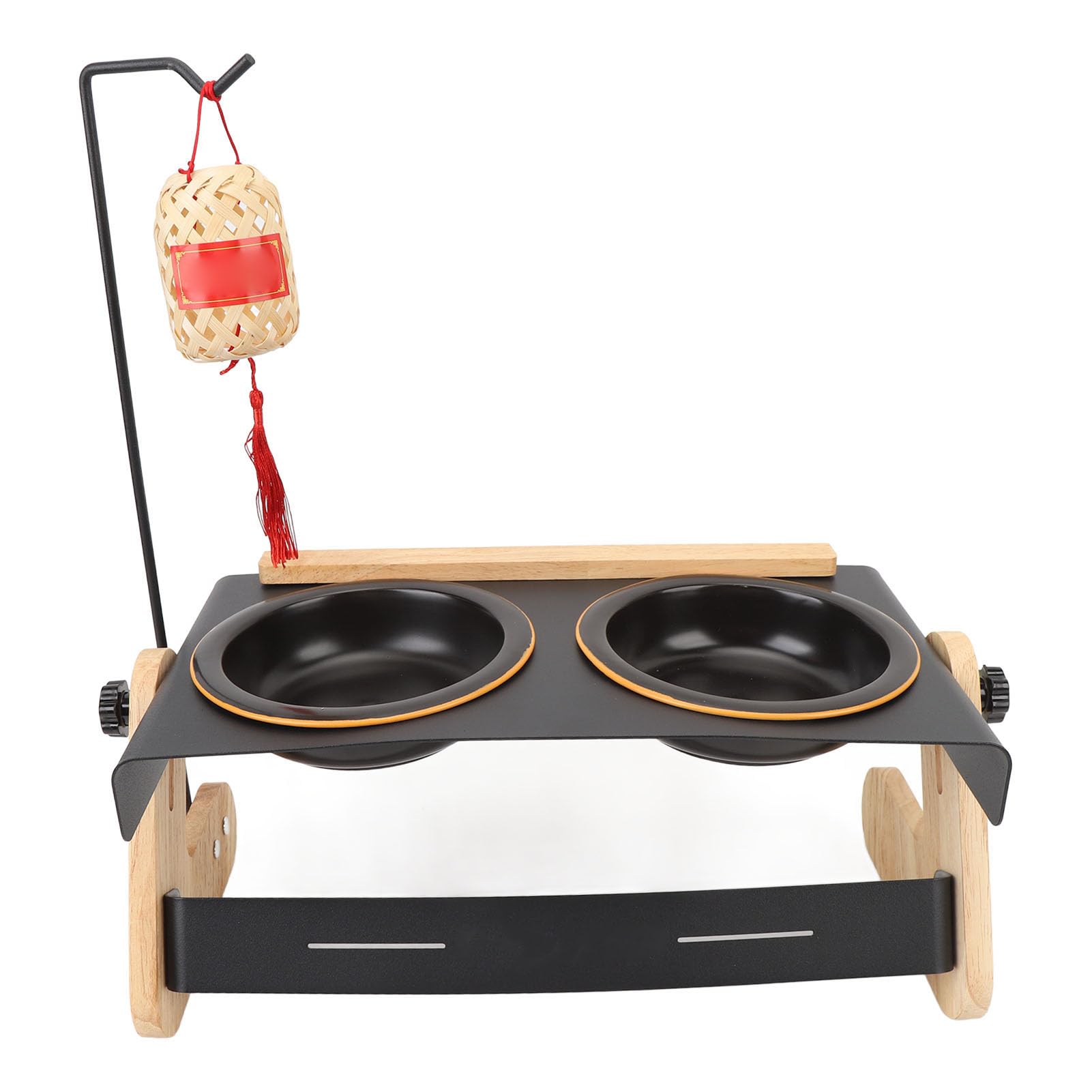 HEEPDD Soporte para Cuencos para Perros Elevados de Ajustable con Diseño en Forma de W y Cuencos de Cerámica para Acampar Al Aire Libre y Uso Nocturno
