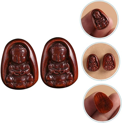 Miniatura 9 de Abaodam 10 piezas de palisandro bebé Buda DIY llave colgante monje llavero llavero accesorios de la suerte figuras Buddha colgante encanto Buda