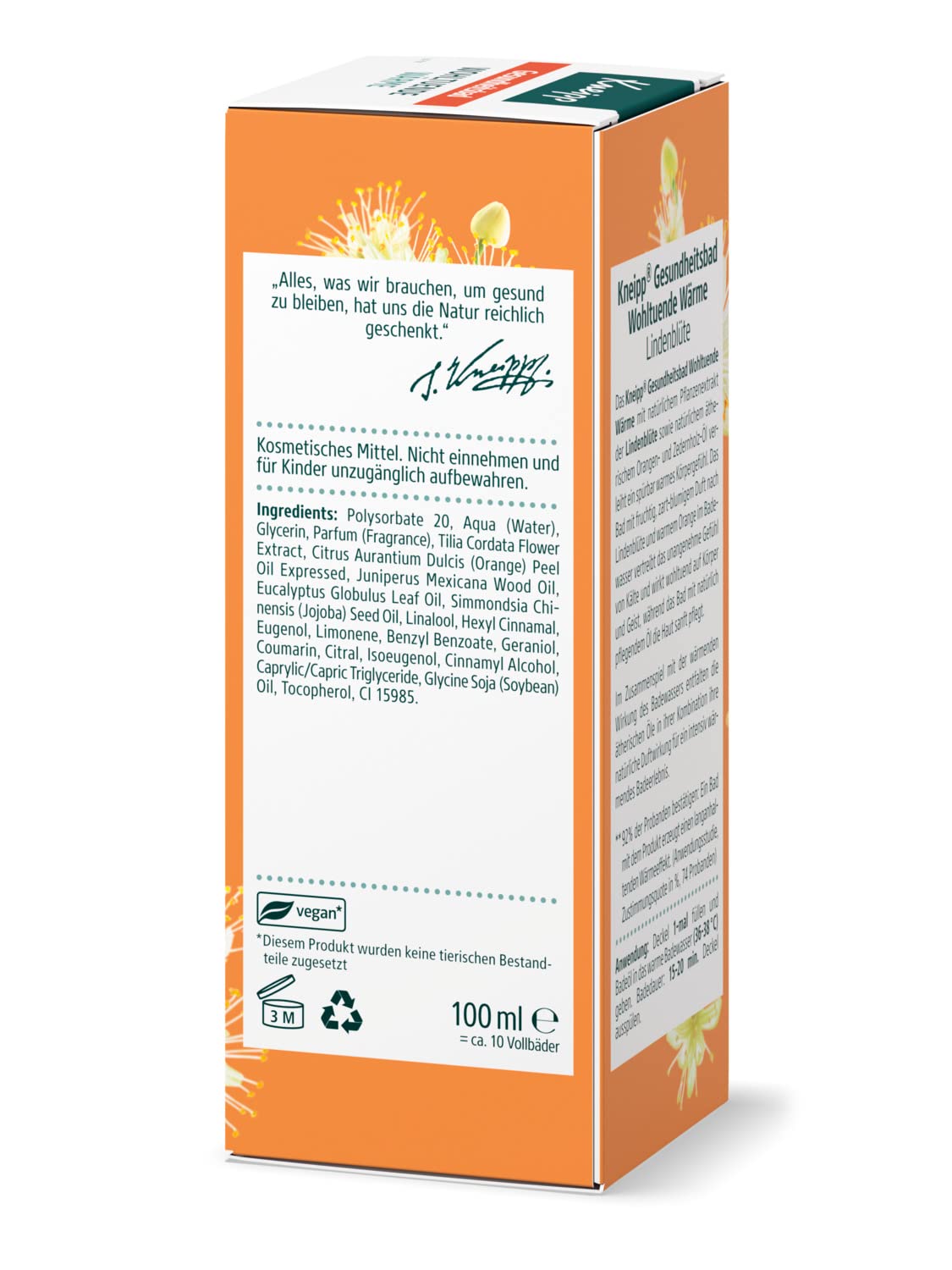 Kneipp Kojące Ciepło Olejek do Kąpieli, 100 ml