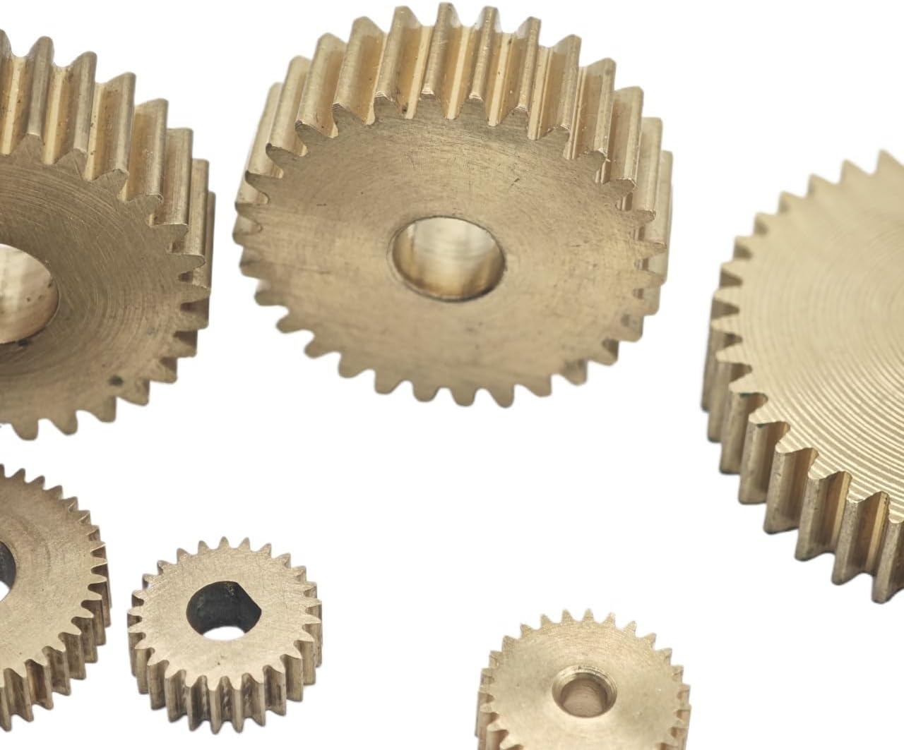 Gear Pinion, Engine,0.6 Module 90 Teeth Flat Copper .6M 90T Brass Spur 5mm Thickness Straight Cylindrical Shaft Hardware(9mm bore)