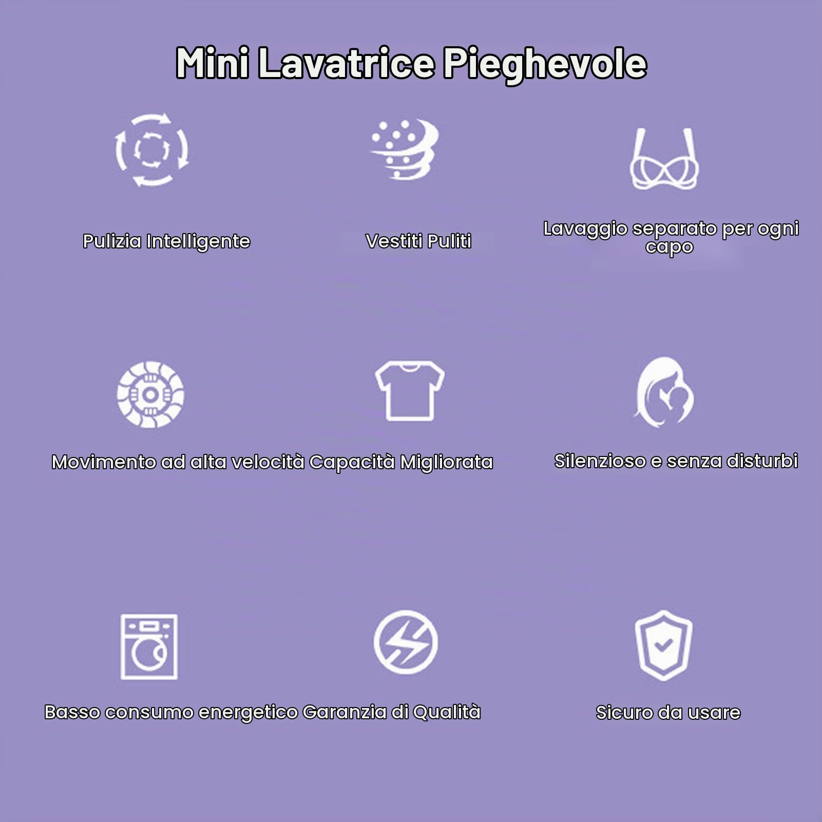 Lavatrice Portatile, Mini Lavatrice Pieghevole di Grande capacità da 11 Litri, Pulizia Profonda per Biancheria Intima, Calzini, Vestiti per Bambini, Asciugamani, per (Spina