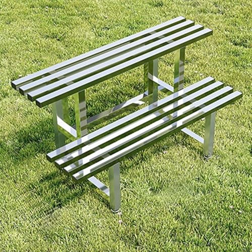 Supporto per piante a 2 livelli in acciaio inox, regolabile, per interni ed esterni, scala per fiori, supporto per piante e fiori in vaso da 80 cm