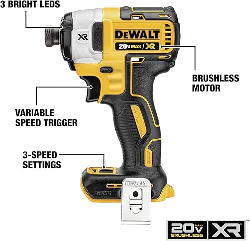 Miniatura 3 de DEWALT Destornillador de impacto 20V MAX* XR, 3 velocidades, 1/4 pulgadas (DCF887P1)