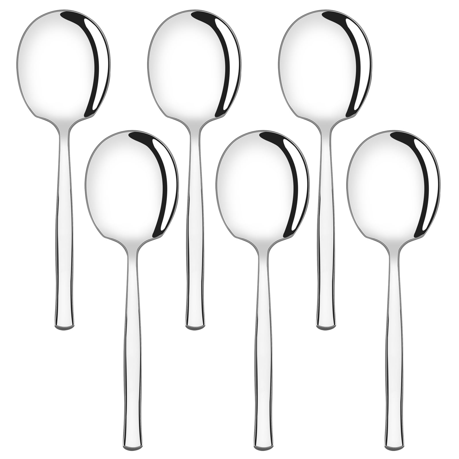 Cuillères de service en acier inoxydable lot de 6 pièces finition miroir chic