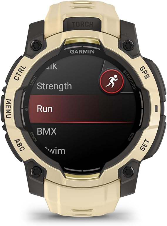 Garmin Instinct 3 45 mm, AMOLED Display, Rugged Outdoor GPS Smartwatch, Built-in Flashlight, Alpine Rush Collection Limited Edition Color, Citrine with Citrine Band