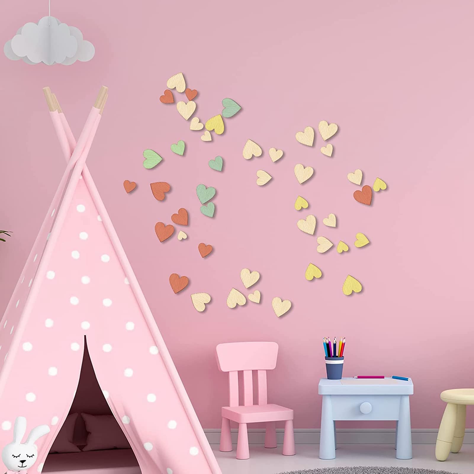 200 Cœurs En Bois TAIYOU 2cm - Déco DIY, Mariage, Noël, Scrapbooking | Embellissements Naturels