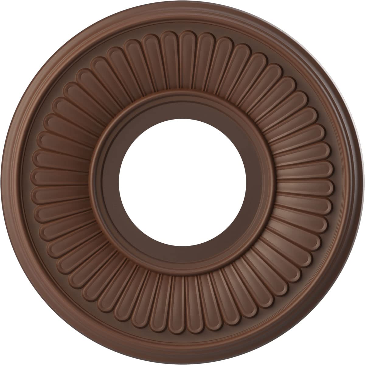 Ekena Millwork CMP10BEDRU Berkshire Thermoformed PVC Ceiling Medallion (Fits Canopies up to 4 1/2"), 10"OD x 3 1/2"ID x 3/4"P, Universal Aged Metallic