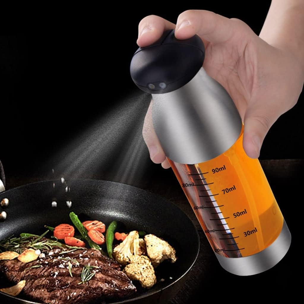 90ml Kitchen Stainless Spray Bottle for Oil Vinegar Soy Sauce Bbq Oiler Cooking Condiment Cookware